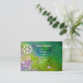 SCHNEEFLAKEN IN SILBEREN GLITZERN VISITENKARTE (Stehend Vorderseite)