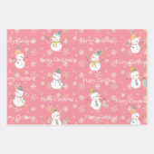 Schneeflakes Rot grüne Weihnachten Geschenkpapier Set (Vorderseite 3)