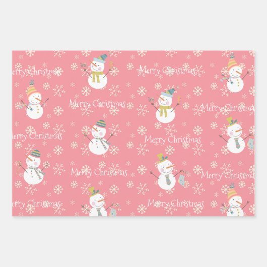 Schneeflakes Rot grüne Weihnachten Geschenkpapier Set (Vorderseite 3)