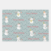 Schneeflakes Rot grüne Weihnachten Geschenkpapier Set (Vorderseite 2)