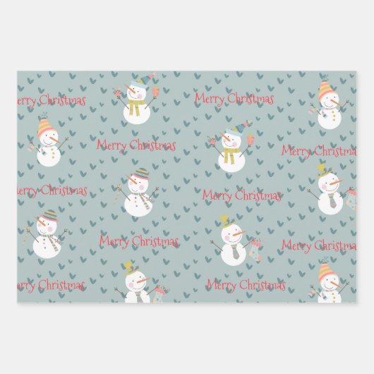 Schneeflakes Rot grüne Weihnachten Geschenkpapier Set (Vorderseite 2)