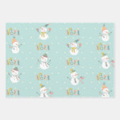 Schneeflakes Rot grüne Weihnachten Geschenkpapier Set (Vorderseite)