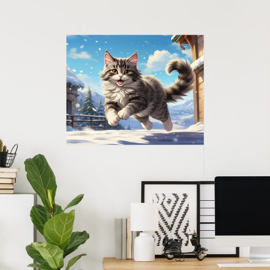 *~* Schneefliege Kitty 5:4 Kätzchen AP68 Poster (Heimbüro)