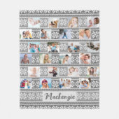 Schneeflocke 24 Foto Grau Weißer Pullover Personal Fleecedecke (Vorderseite)