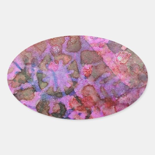 Schneeflocke Abstrakt Ovaler Aufkleber (Vorderseite)