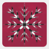 Schneeflocke am Nordpol, Schwarz-weißes Büffel kar Quadratischer Aufkleber (Vorderseite)