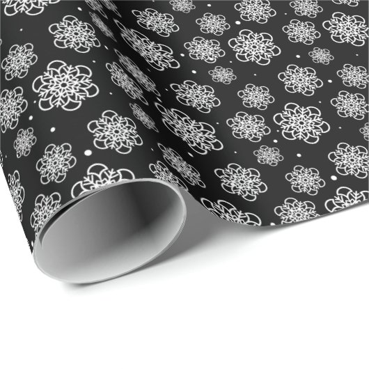 Schneeflocke, aquamarin und goldfarben, mit Fischs Geschenkpapier (Rolleneckpunkt)