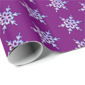 Schneeflocke auf Amethyst lila Geschenkpapier (Rolleneckpunkt)