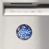 Schneeflocke auf Blau Magnet (In Situ (Geschirrspüler))