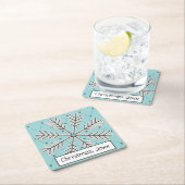 Schneeflocke auf Blue Customizable Paper Untersetz Rechteckiger Pappuntersetzer (Vor Ort)