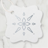 Schneeflocke auf den Silberstreifen Geschenkanhänger (Vorderseite)