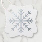 Schneeflocke auf den Silberstreifen Geschenkanhänger (Vorderseite)