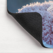 Schneeflocke auf einem rosa Mitten Mousepad (Ecke)