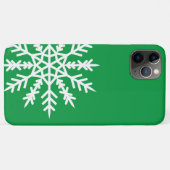 Schneeflocke auf grünem iPhone Case (Rückseite (Horizontal))