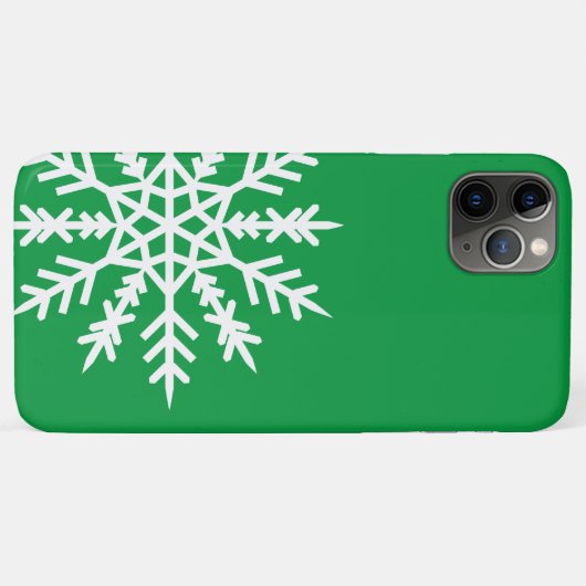 Schneeflocke auf grünem iPhone Case (Rückseite (Horizontal))