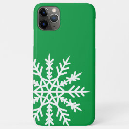 Schneeflocke auf grünem iPhone Case