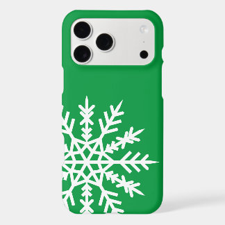 Schneeflocke auf grünem iPhone-Case