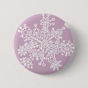 Schneeflocke (auf hellpurpurnem) button
