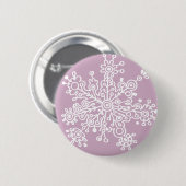 Schneeflocke (auf leicht Lila) Button (Vorne & Hinten)