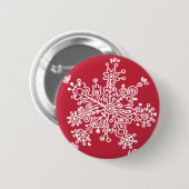 Schneeflocke auf Rot Button (Vorne & Hinten)