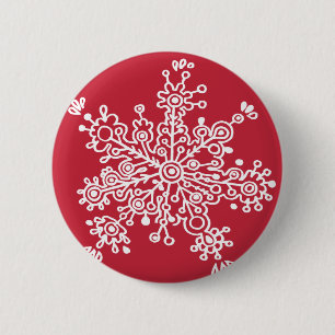 Schneeflocke auf Rot Button
