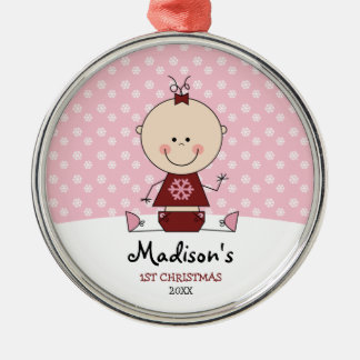 Schneeflocke-Baby-Mädchen-1. Weihnachten Ornament Aus Metall