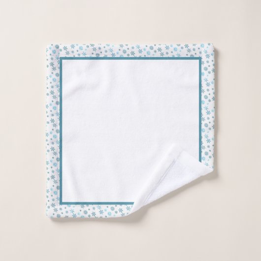 Schneeflocke Badhandtuch Set (Waschlappen)
