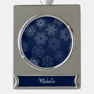 Schneeflocke Banner-Ornament Silber