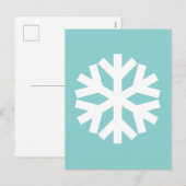 Schneeflocke blau feiertagspostkarte (Vorne/Hinten)