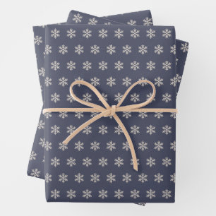 Schneeflocke Blau Geschenkpapier Set