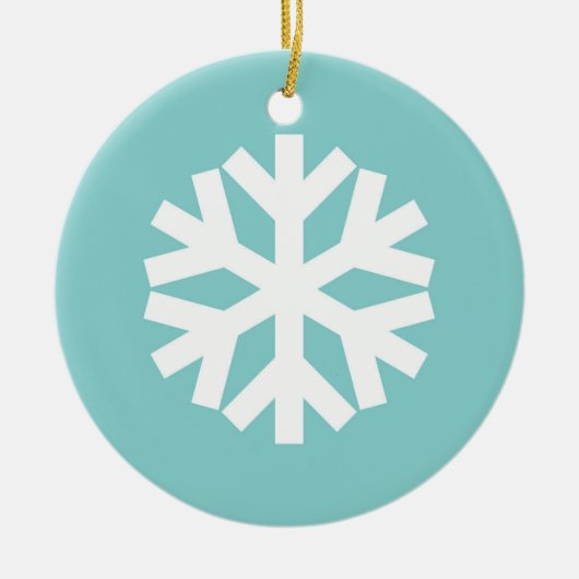 Schneeflocke blau keramik ornament (Vorne)