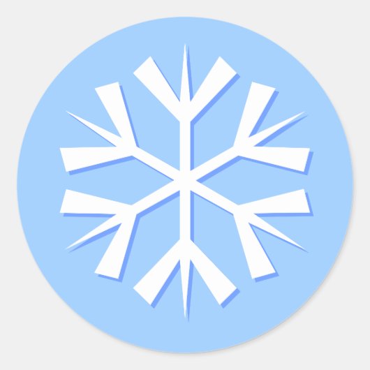 Schneeflocke, blau runder aufkleber (Vorderseite)