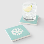 Schneeflocke blau steinuntersetzer (Seitenansicht)