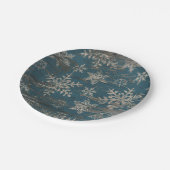 Schneeflocke blauer pappteller (Schrägansicht)