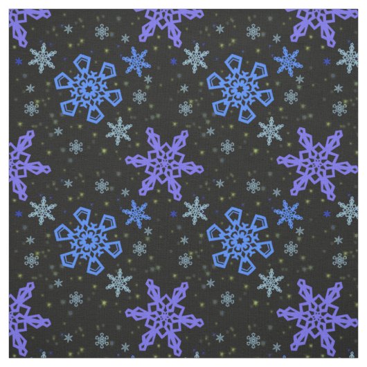 Schneeflocke-blaues Lila auf Schwarzem Stoff (Muster)