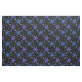Schneeflocke-blaues Lila auf Schwarzem Stoff (Fat Quarter (45,7 x 55,9 cm))