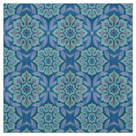 Schneeflocke Blume, Blütenmuster Blau & Minzschnee Stoff
