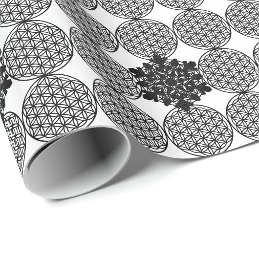 Schneeflocke - Blume des Lebens Geschenkpapier (Rolleneckpunkt)