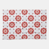 Schneeflocke-Blumen im Rot Geschirrtuch (Horizontal)