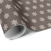Schneeflocke Braun Geschenkpapier (Rolleneckpunkt)