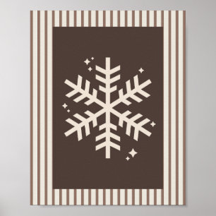 Schneeflocke braun gestreift poster