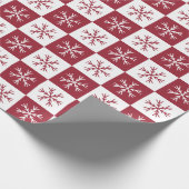 Schneeflocke Burgundy Schachtelmuster Weihnachten Geschenkpapier (Ecke)