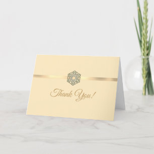 Schneeflocke, Business Promo-Logo, Creme, Goldstre Dankeskarte