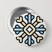 Schneeflocke Button (Vorne & Hinten)