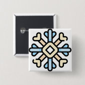 Schneeflocke Button (Vorne & Hinten)