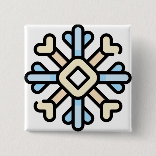 Schneeflocke Button (Vorderseite)