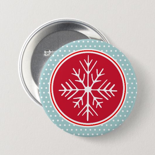 Schneeflocke Button (Vorne & Hinten)
