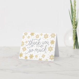 Schneeflocke Danke, so viel Gold und Silber Dankeskarte
