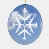 Schneeflocke der Flugzeug-B-52 Keramik Ornament (Links)