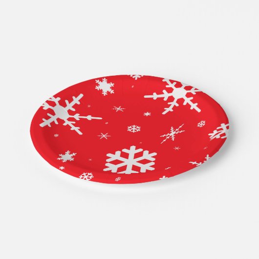 Schneeflocke-Designpapierplatte Pappteller (Schrägansicht)